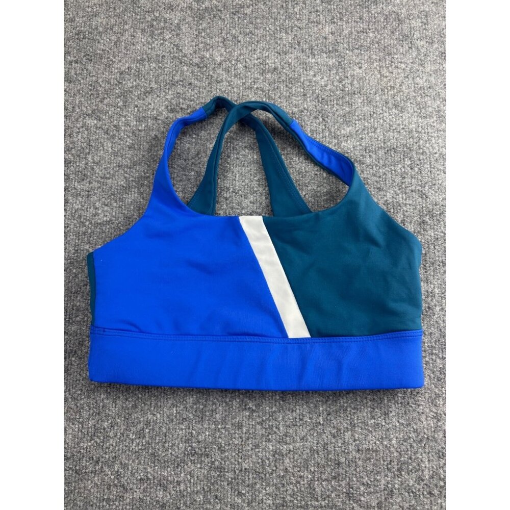 DYI Define Your Inspiration Sports Bra Women's M Blue White‎ Stripe Made In USA